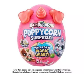 Pelúcia Surpresa - Rainbocorns Puppycorn - Magic Heart - Fun Divirta-se