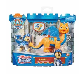 Figura com Dragão - Patrulha Canina - Rescue Knights - Chase - Sunny Brinquedos