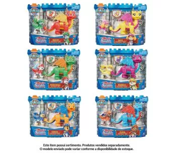 Figura com Dragão - Patrulha Canina - Rescue Knights - Sortido - Sunny Brinquedos