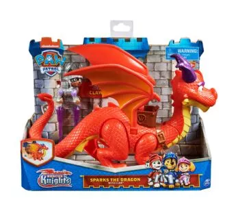 Figuras - Patrulha Canina Rescue Knights - Dragão Sparks e Claw - Sunny