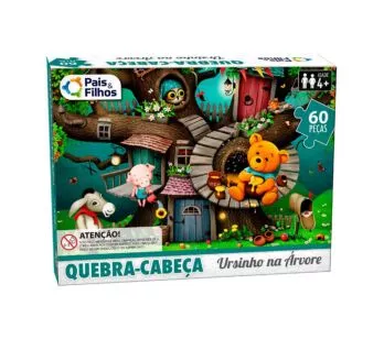 Quebra-Cabeça Infantil - 60 Peças - Ursinho na Árvore - Pais e Filhos