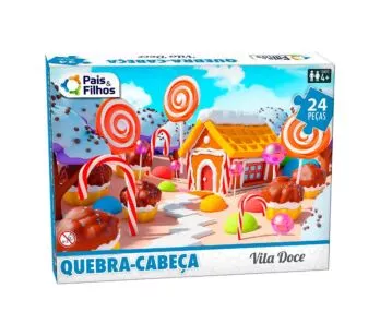Quebra-Cabeça Infantil - 24 Peças - Vila Doce - Pais e Filhos