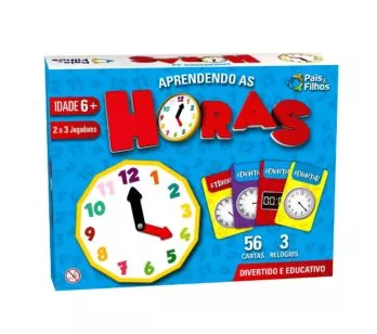 Jogo Educativo - Aprendendo as Horas - 56 Peças - Pais e Filhos