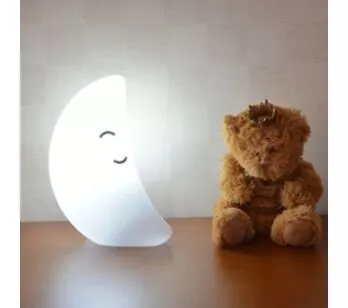 Luminária Infantil - Led e Fluorescente - Lua - Branca - DecorFun