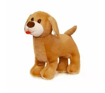 Pelúcia Infantil - 30 cm - Cachorro Marley - Marrom - W.U. Bichos de Pelúcia