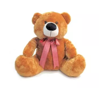 Pelúcia Infantil - 40 cm - Urso Fofuxo - M - Mel - W.U. Bichos de Pelúcia