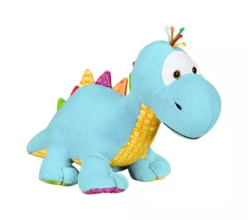 Pelúcia Infantil - 31 cm - Creck-Creck - Dinossauro Dino - Azul - Anjos Baby