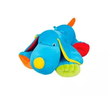 Pelúcia Infantil - 46 cm - Cachorra - Choco G - Azul - Anjos Baby