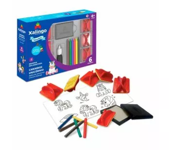 Conjunto de Artes e Atividades - Unicórnios - Carimbos - Xalingo