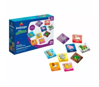 Jogo da Memória Infantil - Animais - 24 Peças - Xalingo