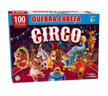 Quebra-Cabeça Infantil - 100 Peças - Circo - Pais e Filhos