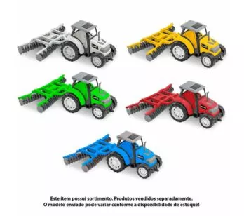 Trator Roda Livre - Maxx Trator - Arado - Sortido - Usual Brinquedos