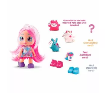 Boneca de Vinil - Diver Surprise - Acessórios Surpresa - Pink - Divertoys