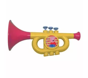 Trompete Infantil - Peppa Pig - Amarelo e Rosa - Candide