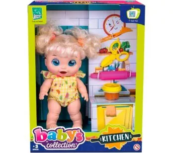 Boneca de Vinil - Baby’s Collection - Kitchen - Loira - Super Toys
