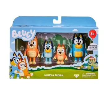 Figuras Articuladas - Bluey - Família -  Bluey, Bingo, Bandit e Chilli - Candide