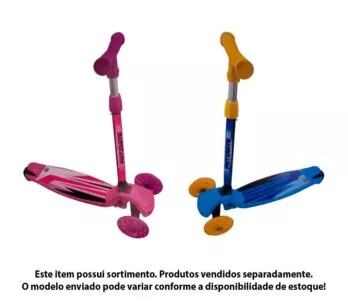 Patinete Infantil - 3 Rodas - Rodas Com Luz - Sortido - Toyng