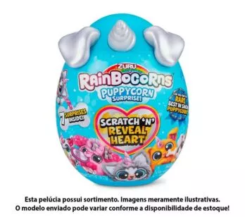 Pelúcia Surpresa - Rainbocorns Puppycorn - Reveal Heart - Fun Divirta-se