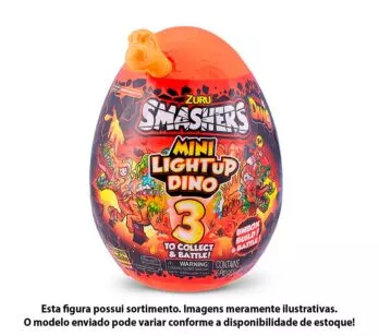 Figura Surpresa - Smashers Mini Light up Dino - Ovo Médio - Fun Divirta-se