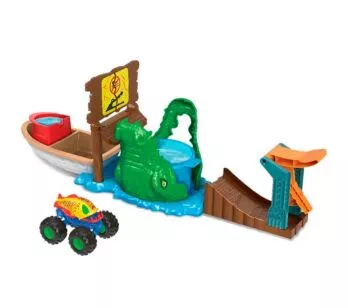 Conjunto e Pista - Hot Wheels Monster Trucks - Ataque do Crocodilo - Mattel