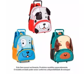 Mochila de Rodinhas Infantil - Clio Pets - Cachorro - Sortidos - Clio Style