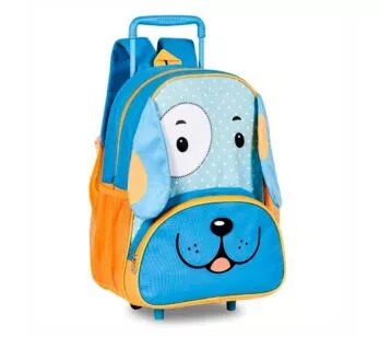 Mochila de Rodinhas Infantil - Clio Pets - Cachorro Azul - Clio Style