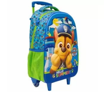 Mochila 3D de Rodinhas Infantil - Patrulha Canina - Chase - Xeryus