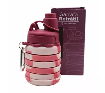 Garrafinha Retrátil - 500ml - Variante Rosa - Zonacriativa