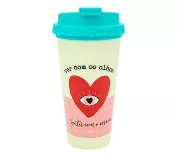 Copo com Tampa - 500ml - Ver com o Coração - Uatt