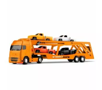 Caminhão Roda Livre - Transporte de Carros - Voyager Cegonheira - Laranja - Roma