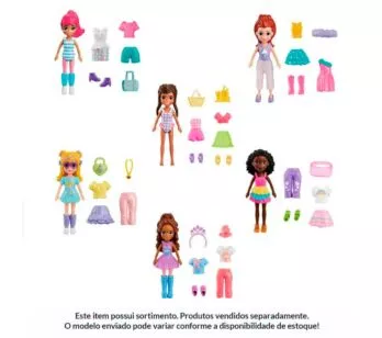 Conjunto e Boneca - Polly Pocket - Modas - Sortida - Mattel