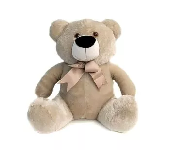 Pelúcia Infantil - 40 cm - Urso Fofuxo - M - Areia - W.U. Bichos de Pelúcia