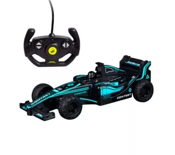Carrinho de Controle Remoto - Racing - Preto-Azul - DM Toys