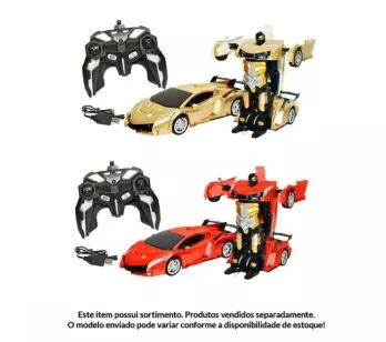 Carrinho de Controle Remoto - 2 em 1 - Carro Robô - Sortido - DM Toys