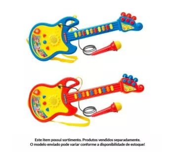 Guitarra Infantil com Microfone - Sortido - DM Toys