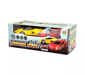 Carrinhos de Controle Remoto - Veloz - 2 Carros - DM Toys