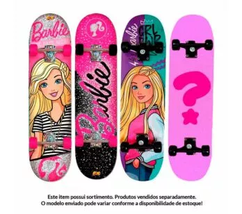 Skate com Kit Proteção - Barbie Teen - Sortido - Fun Divirta-se