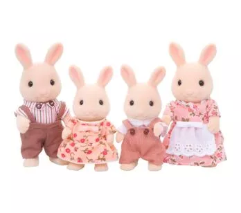 Figuras - Sylvanian Families - Família Coelhos Leite - Epoch Magia
