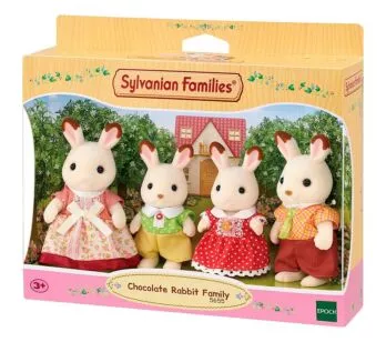 Figuras - Sylvanian Families - Família Coelhos Chocolate - Epoch Magia