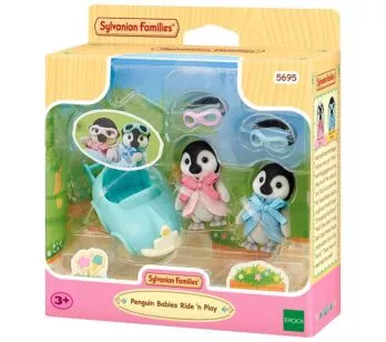 Figuras - Sylvanian Families - Carrinho dos Bebês Pinguins - Epoch Magia