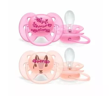 Kit 2 Chupetas - Ultra Soft - 6-18m - Flor-Esquilo - Philips Avent