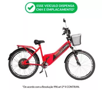 Bicicleta Elétrica - Confort - 800w - Vermelha - Duos Bikes