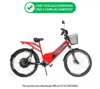 Bicicleta Elétrica - Confort Full - 800w Lithium - Vermelha - Duos Bikes