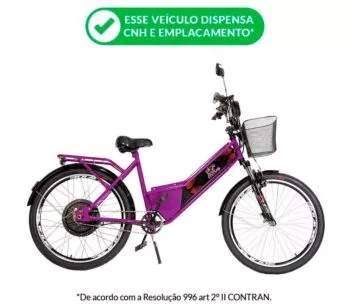 Bicicleta Elétrica - Street PAM - 800w - Violeta - Plug and Move