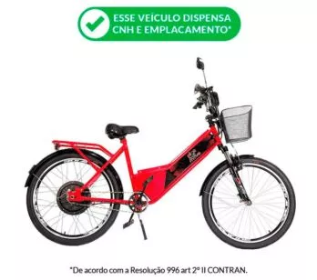 Bicicleta Elétrica - Street PAM - 800w - Vermelha - Plug and Move