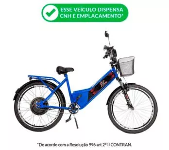 Bicicleta Elétrica - Street PAM - 800w - Azul - Plug and Move
