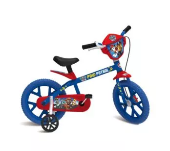Bicicleta Infantil com Rodinhas - Aro 14 - Patrulha Canina - Azul - Bandeirante
