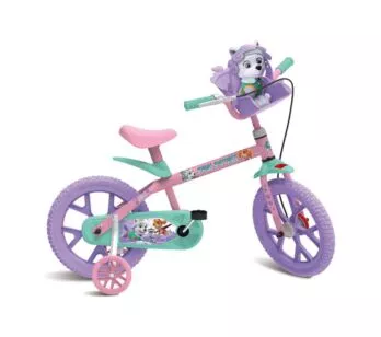 Bicicleta Infantil com Rodinhas - Aro 14 - Patrulha Canina - Rosa - Bandeirante