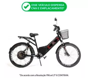 Bicicleta Elétrica - Street Plus PAM - 800w 48v - Preta - Plug and Move