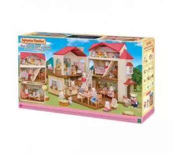 Cenário - Sylvanian Families - Casa Telhado Vermelho Sótão Secreto - Epoch Magia